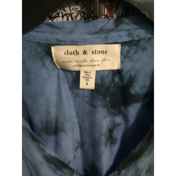 Anthropologie Cloth And Stone Tie Dye V-neck Mini Dress - Picture 3 of 8